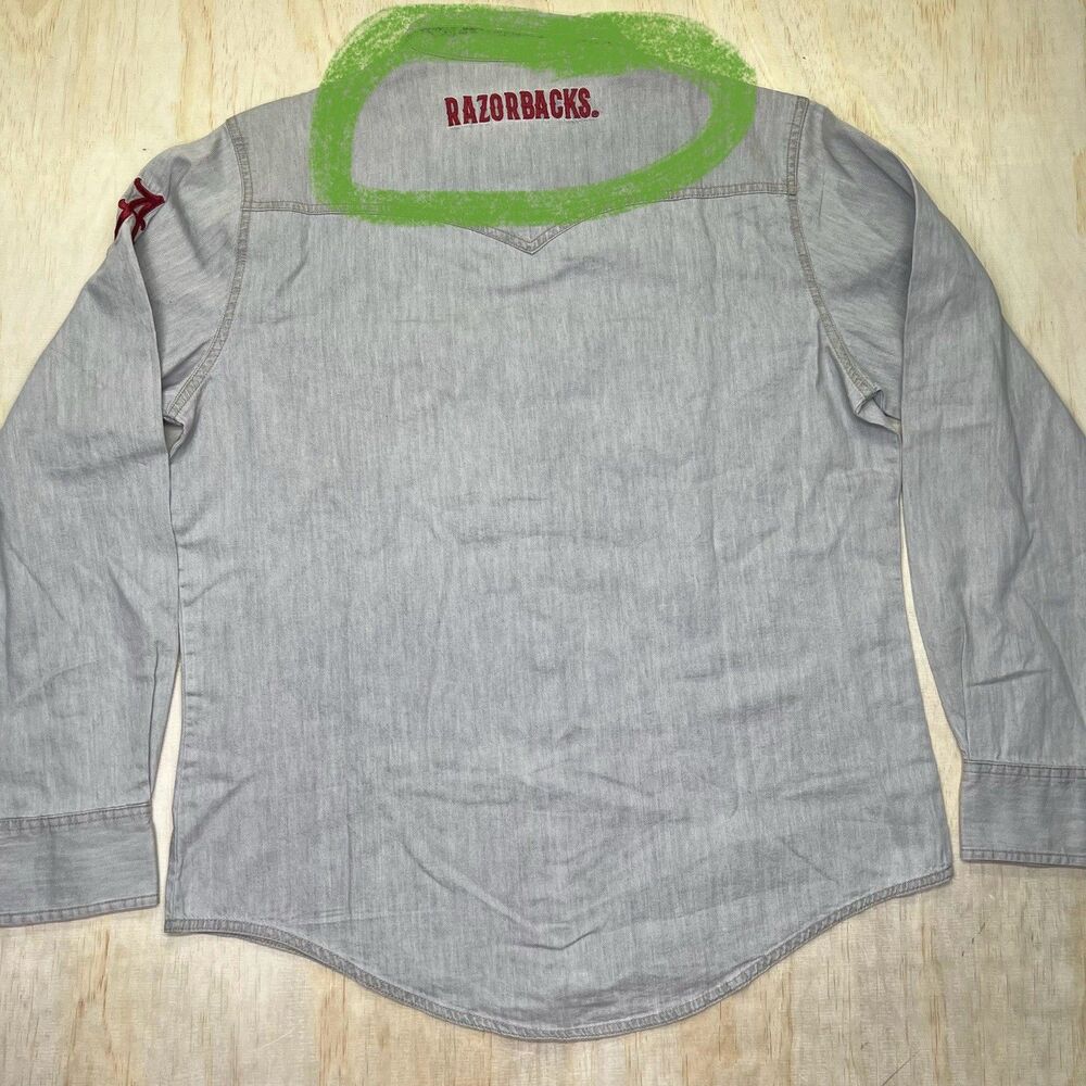 NEW DEFECT XL Alabama Crimson Tide Colosseum Wrangler Full-Snap Long Sleeve Top